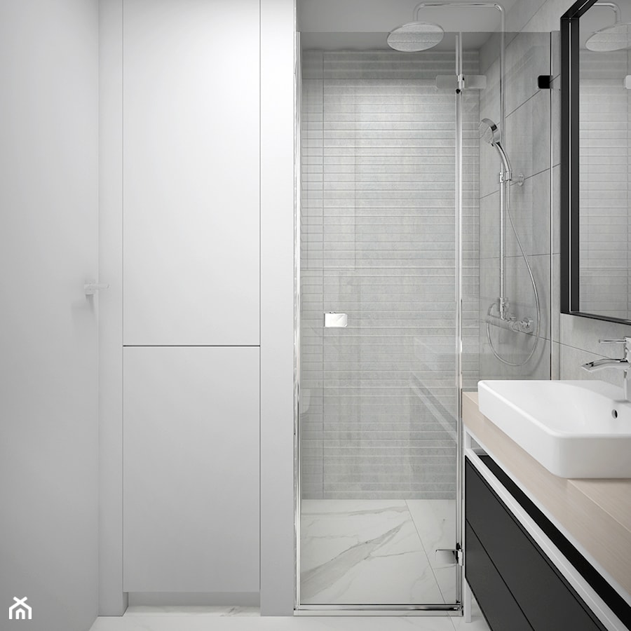 Nowoczesny minimalizm - Średnia bez okna łazienka, styl nowoczesny - zdjęcie od Followlab