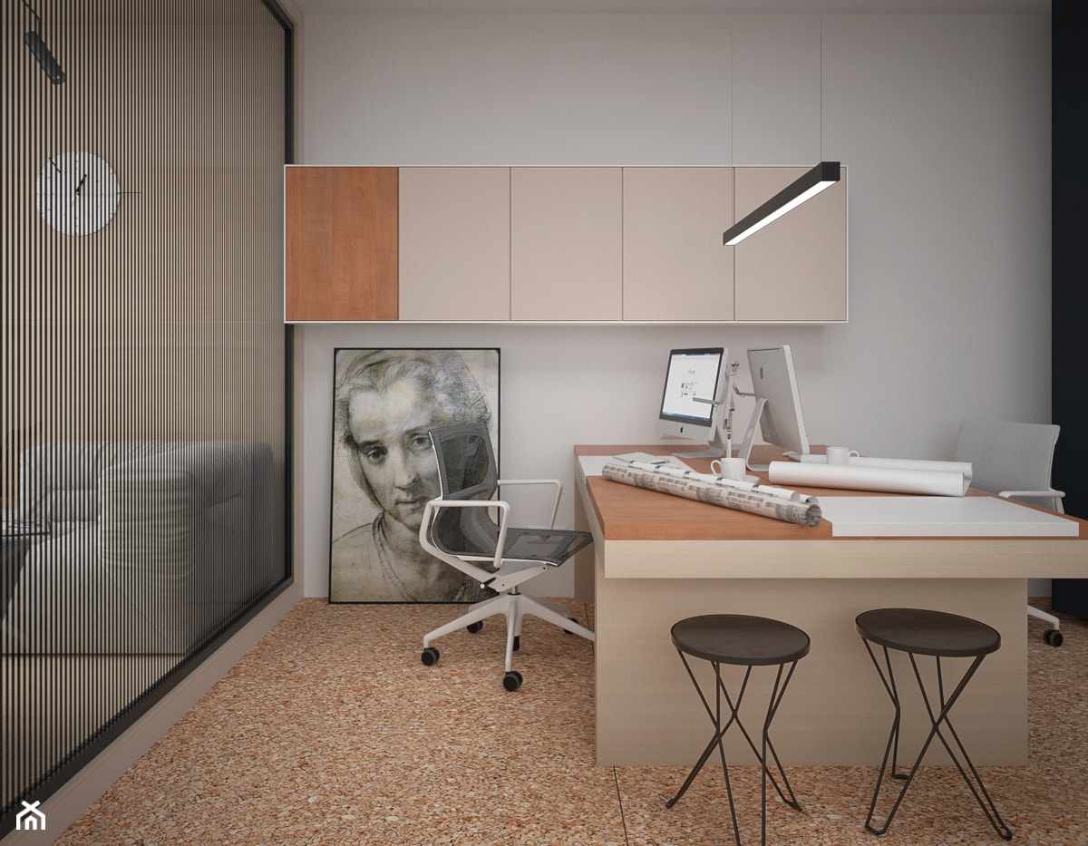 Nowoczesne biuro - Średnie białe biuro, styl nowoczesny - zdjęcie od Followlab - Homebook