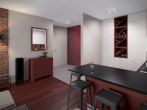 W kolorze czerwonego wina - Średnia otwarta kuchnia w kształcie litery u, styl industrialny - zdjęcie od HOME & STYLE Katarzyna Rohde