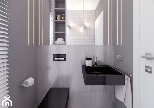 Dom pod Warszawą - Mała z marmurową podłogą łazienka, styl nowoczesny - zdjęcie od HOME & STYLE Katarzyna Rohde