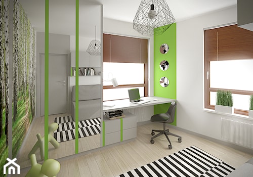 Średni biały zielony pokój dziecka dla nastolatka dla chłopca, styl nowoczesny - zdjęcie od HOME & STYLE Katarzyna Rohde