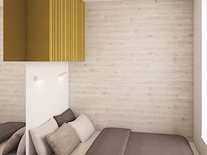 Kawalerka pod wynajem - Mała beżowa biała sypialnia, styl skandynawski - zdjęcie od HOME & STYLE Katarzyna Rohde