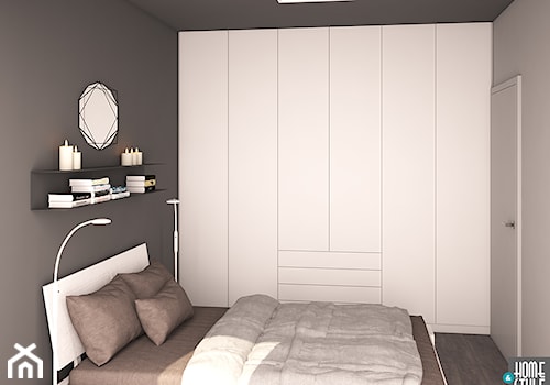 Kolarsko w szarościach i betonach - Mała biała szara sypialnia, styl minimalistyczny - zdjęcie od HOME & STYLE Katarzyna Rohde