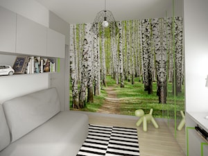 Średni biały szary pokój dziecka dla nastolatka dla chłopca, styl nowoczesny - zdjęcie od HOME & STYLE Katarzyna Rohde