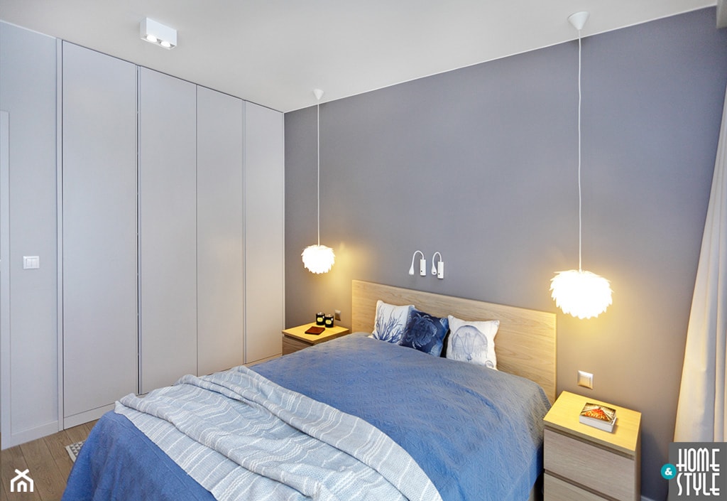 REALIZACJA mieszkania z czarnym jeleniem - Średnia szara sypialnia, styl nowoczesny - zdjęcie od HOME & STYLE Katarzyna Rohde - Homebook