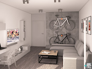 Kolarsko w szarościach i betonach - Mały biały szary salon, styl minimalistyczny - zdjęcie od HOME & STYLE Katarzyna Rohde
