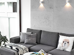 REALIZACJA mieszkania z czarnym jeleniem - Biały szary salon, styl nowoczesny - zdjęcie od HOME & STYLE Katarzyna Rohde