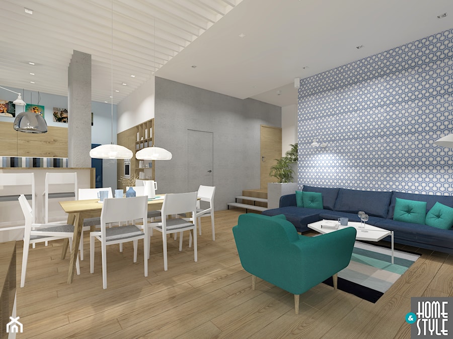 Apartament z kominkiem - Salon, styl nowoczesny - zdjęcie od HOME & STYLE Katarzyna Rohde