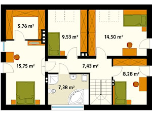 Projekt domu Calineczka 3 - rzut poddasza - zdjęcie od DOMY w Stylu Projekty domów