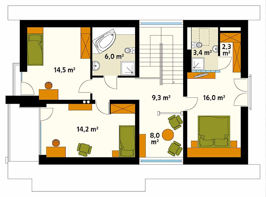 Amber - rzut poddasza - zdjęcie od DOMY w Stylu Projekty domów