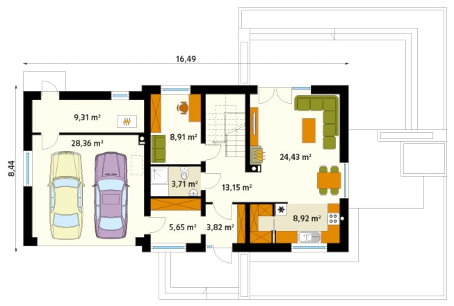 Projekt domu Azuryt 4 - rzut parteru - zdjęcie od DOMY w Stylu Projekty domów - Homebook