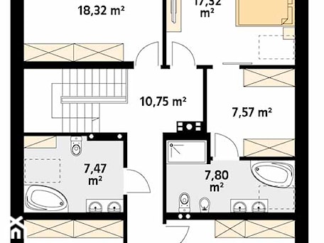 Aranżacje wnętrz - Domy: Projekt odmu Amarylis 7 - rzut poddasza - DOMY w Stylu Projekty domów. Przeglądaj, dodawaj i zapisuj najlepsze zdjęcia, pomysły i inspiracje designerskie. W bazie mamy już prawie milion fotografii!