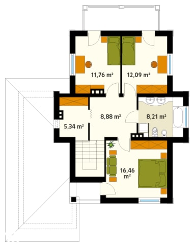 Projekt domu Cyprys - rzut piętra - zdjęcie od DOMY w Stylu Projekty domów - Homebook