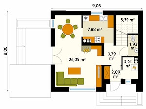 Jagoda - rzut parteru - zdjęcie od DOMY w Stylu Projekty domów