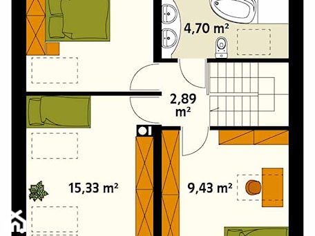 Aranżacje wnętrz - Domy: Amarant 2 - rzut poddasza - DOMY w Stylu Projekty domów. Przeglądaj, dodawaj i zapisuj najlepsze zdjęcia, pomysły i inspiracje designerskie. W bazie mamy już prawie milion fotografii!