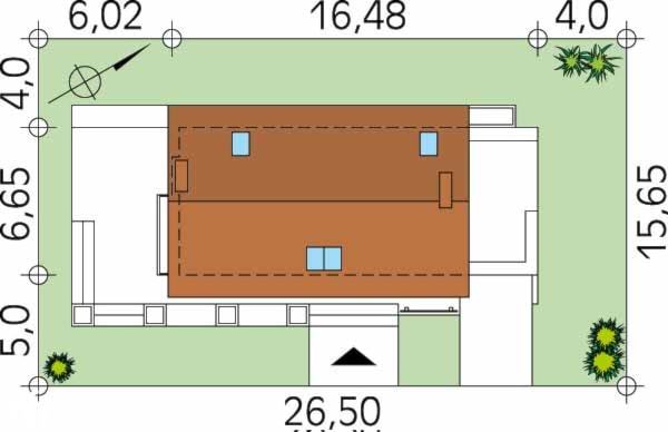 Len - usytuowanie na działce - zdjęcie od DOMY w Stylu Projekty domów