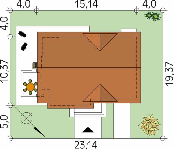 Amber - usytuowanie na działce - zdjęcie od DOMY w Stylu Projekty domów - Homebook