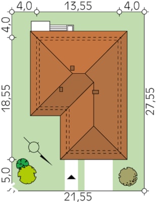 Kiwi 4 - usytuowanie na działce - zdjęcie od DOMY w Stylu Projekty domów - Homebook