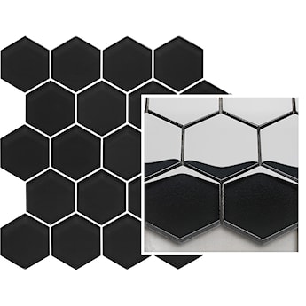 UNIWERSALNA MOZAIKA PRASOWANA NERO PARADYŻ HEXAGON 22X25,5 G1