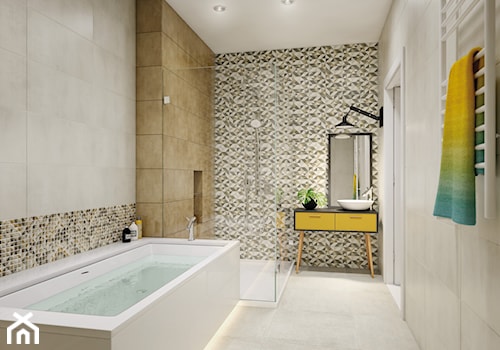 Enya - Średnia bez okna jako pokój kąpielowy z punktowym oświetleniem łazienka - zdjęcie od Ceramika Paradyż