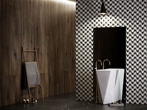 Stella - Średnia bez okna z lustrem z marmurową podłogą łazienka, styl nowoczesny - zdjęcie od Ceramika Paradyż