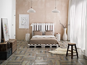 Aloke - Średnia beżowa biała sypialnia, styl skandynawski - zdjęcie od Ceramika Paradyż