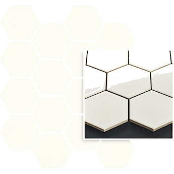 UNIWERSALNA MOZAIKA PRASOWANA BIANCO PARADYŻ HEXAGON 22X25,5 G1