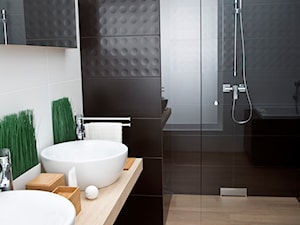 modul-purio - Średnia bez okna z lustrem z dwoma umywalkami łazienka - zdjęcie od Ceramika Paradyż