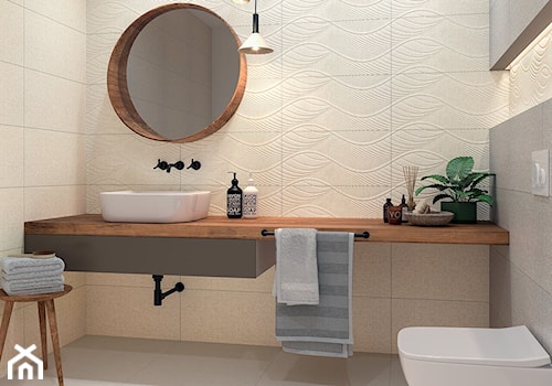 Symetry / Symetro - Średnia bez okna z lustrem łazienka, styl nowoczesny - zdjęcie od Ceramika Paradyż