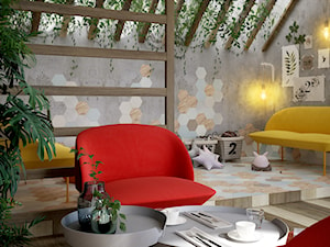 #AKCJAINSPIRACJA - Średni salon z jadalnią, styl nowoczesny - zdjęcie od Ceramika Paradyż