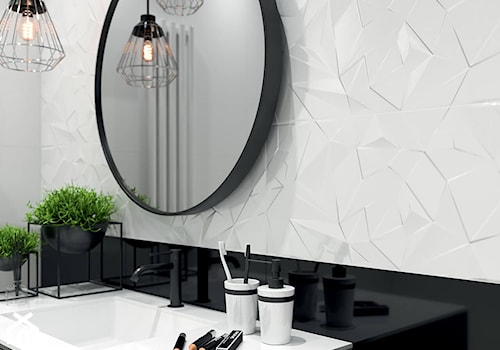 Synergy - Mała bez okna z lustrem łazienka, styl nowoczesny - zdjęcie od Ceramika Paradyż