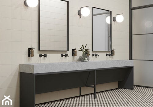 Modernizm - Duża bez okna z lustrem z dwoma umywalkami łazienka, styl minimalistyczny - zdjęcie od Ceramika Paradyż