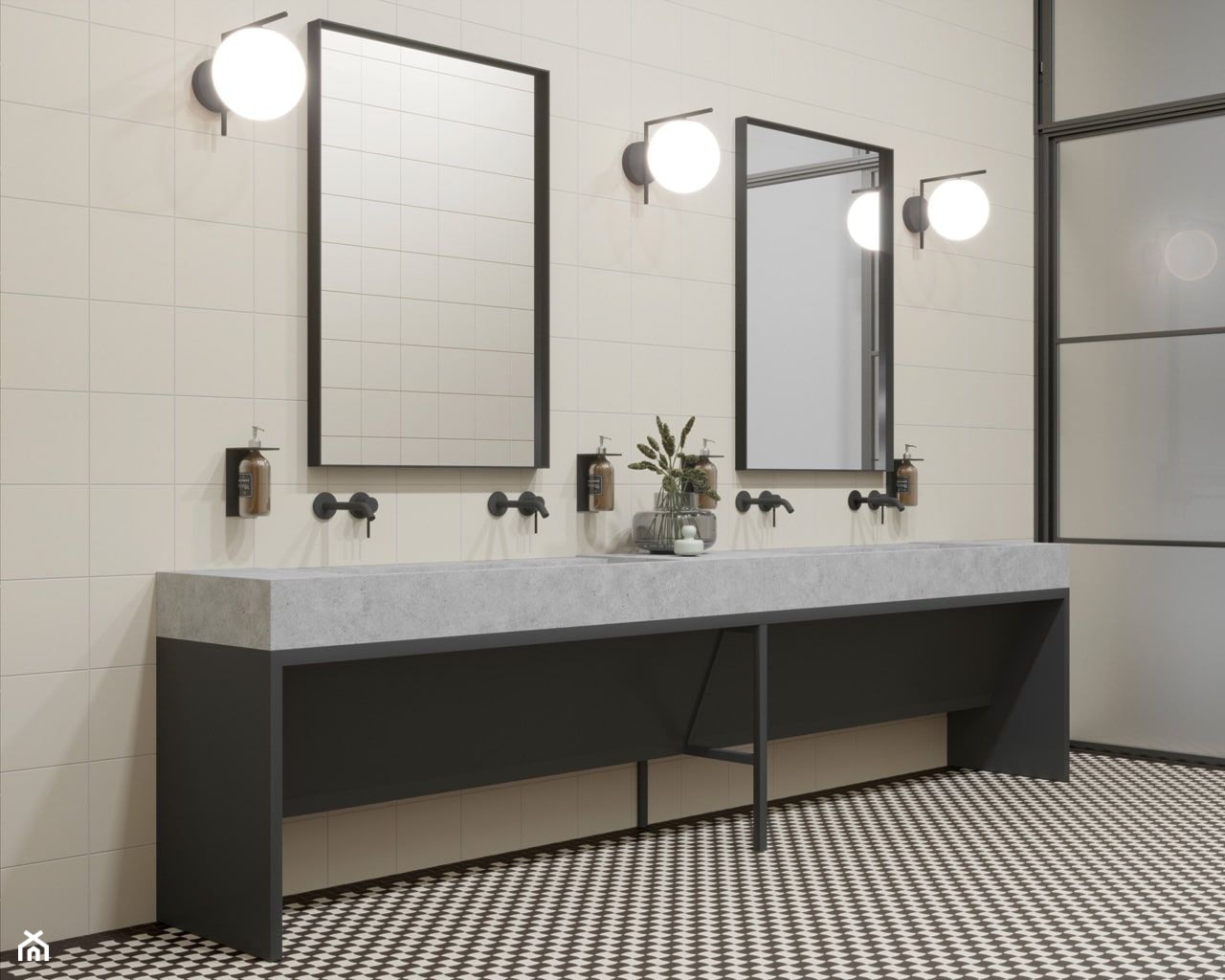 Modernizm - Duża bez okna z lustrem z dwoma umywalkami łazienka, styl minimalistyczny - zdjęcie od Ceramika Paradyż - Homebook