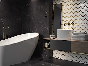 Paris - Średnia bez okna z lustrem z marmurową podłogą łazienka, styl glamour - zdjęcie od Ceramika Paradyż