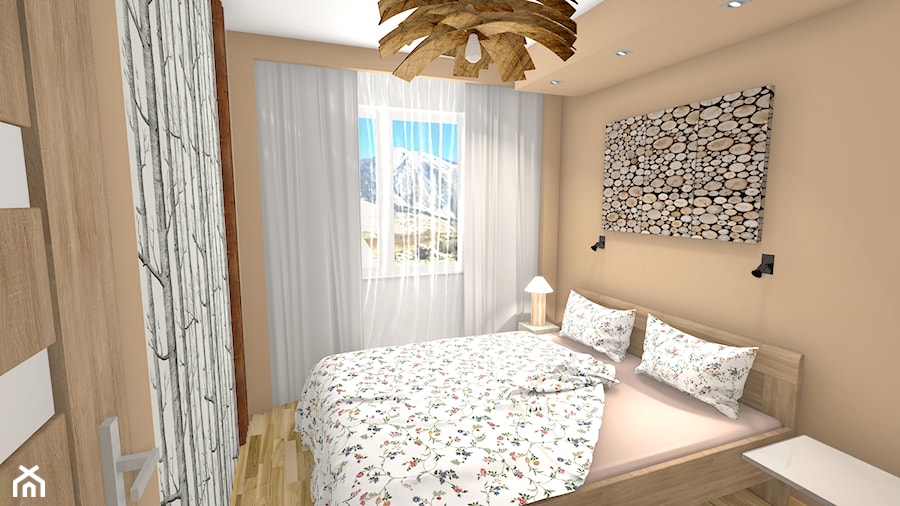 Ciepła sypialnia w stylu ECO - zdjęcie od VipDesign.pl