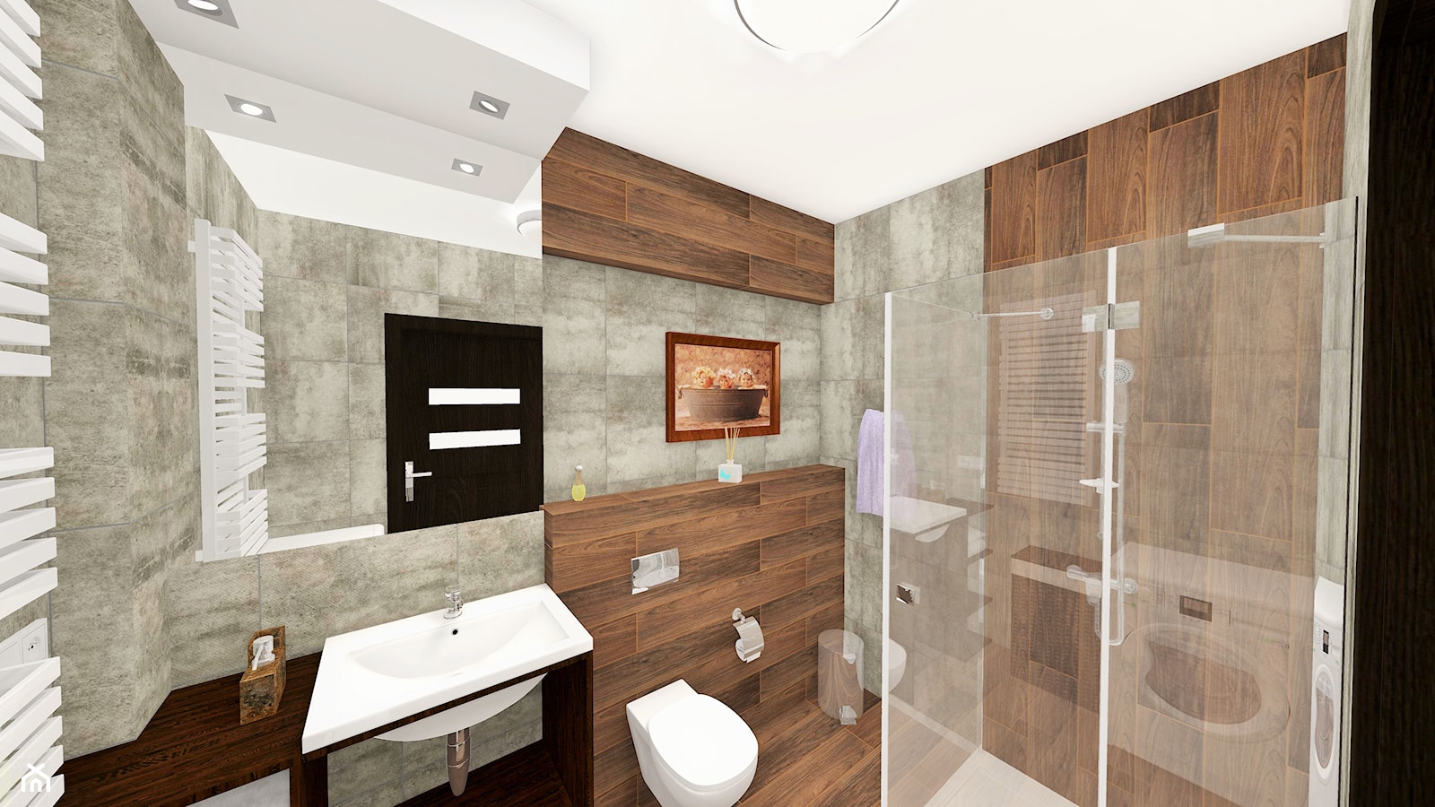 Funkcjonalne łazienka w stylu industrialnym - zdjęcie od VipDesign.pl - Homebook