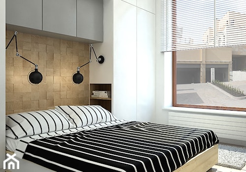 SŁOWIAŃSKI AKCENT - Średnia beżowa biała sypialnia, styl skandynawski - zdjęcie od WNĘTRZOMANIA