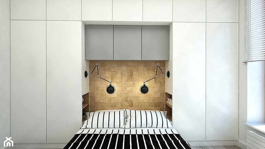 SŁOWIAŃSKI AKCENT - Mała biała sypialnia, styl skandynawski - zdjęcie od WNĘTRZOMANIA