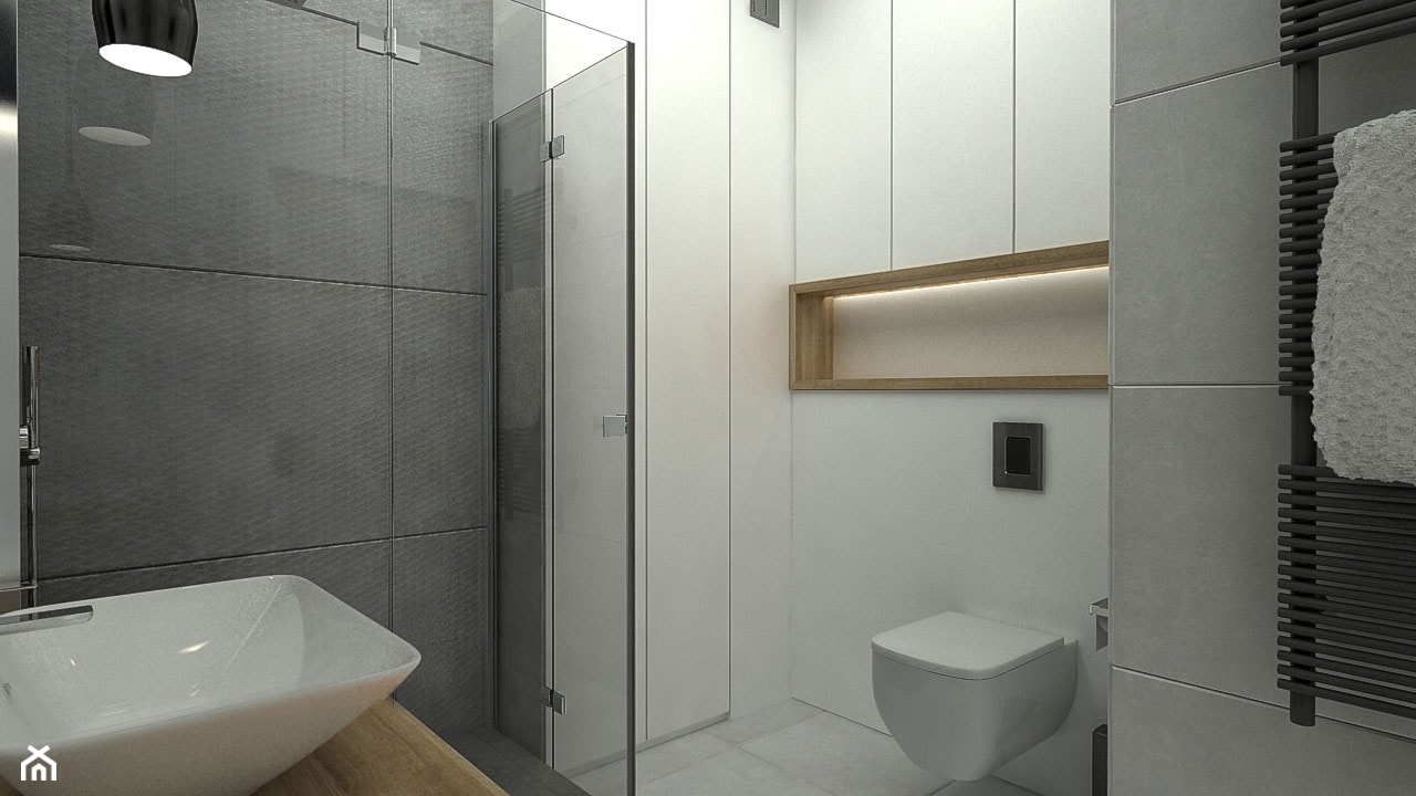 SŁOWIAŃSKI AKCENT - Mała bez okna łazienka, styl nowoczesny - zdjęcie od WNĘTRZOMANIA - Homebook