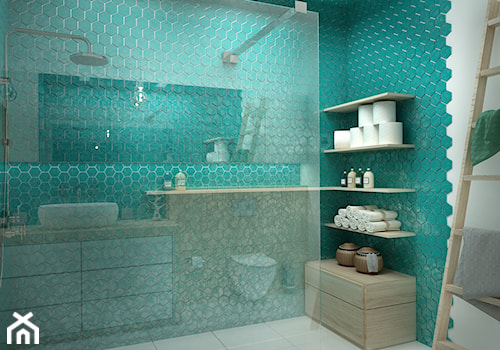 Heksagonalna łazienka - Mała łazienka, styl skandynawski - zdjęcie od WNĘTRZOMANIA