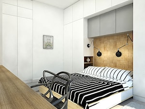 SŁOWIAŃSKI AKCENT - Średnia biała z biurkiem sypialnia, styl skandynawski - zdjęcie od WNĘTRZOMANIA