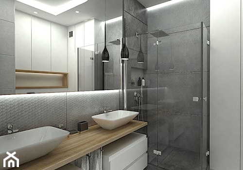 SŁOWIAŃSKI AKCENT - Z dwoma umywalkami łazienka, styl nowoczesny - zdjęcie od WNĘTRZOMANIA