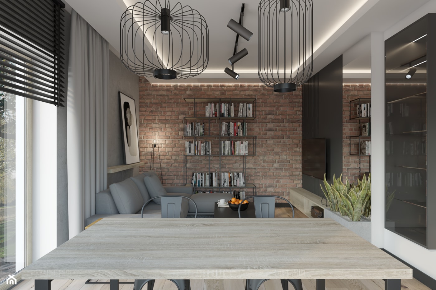 Dom o pow. 90m2 - Salon, styl industrialny - zdjęcie od TutajConcept - Homebook