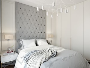 Tropikalna zieleń - Średnia biała sypialnia, styl glamour - zdjęcie od TutajConcept