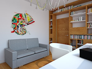 Zalesie Dolne II - Średnie z sofą białe biuro, styl nowoczesny - zdjęcie od TutajConcept