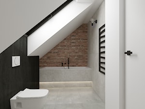 Dom o pow. 90m2 - Średnia na poddaszu łazienka z oknem, styl industrialny - zdjęcie od TutajConcept