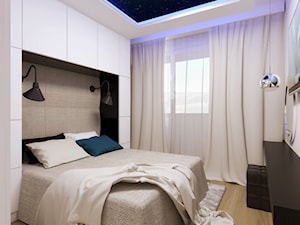 Żeromskiego - Mała beżowa sypialnia, styl nowoczesny - zdjęcie od TutajConcept