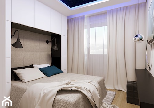 Żeromskiego - Mała beżowa sypialnia, styl nowoczesny - zdjęcie od TutajConcept