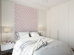 Tropikalna zieleń - Mała biała sypialnia, styl glamour - zdjęcie od TutajConcept