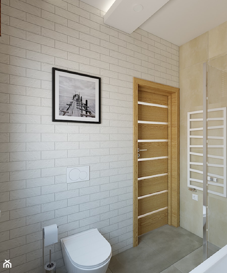Ossów - Średnia z punktowym oświetleniem łazienka, styl nowoczesny - zdjęcie od TutajConcept